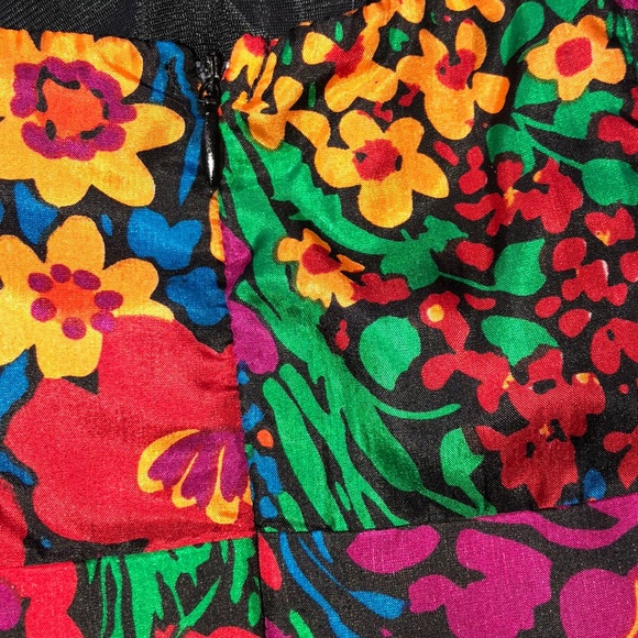 MISS MINUET~Silk Strapless Floral Mini Dress~M - Picture 6 of 8